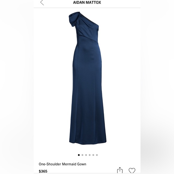 Aidan Mattox Dresses & Skirts - Aidan Mattox One-Shoulder Mermaid Gown in Navy / Royal Blue